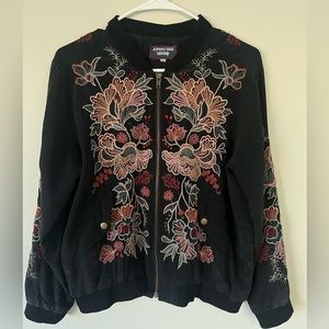 Johnny Was Terre Silk Bomber Jacket